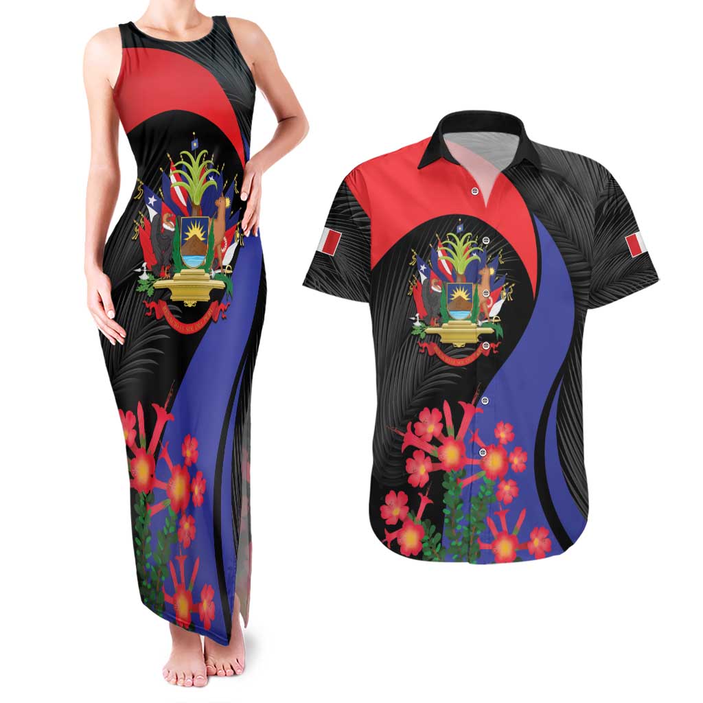 Peru Coat of Arms Couples Matching Tank Maxi Dress and Hawaiian Shirt First Version 1821 - 1825