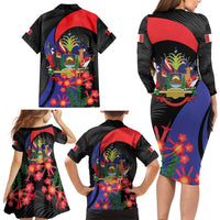 Peru Coat of Arms Family Matching Long Sleeve Bodycon Dress and Hawaiian Shirt First Version 1821 - 1825