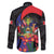 Peru Coat of Arms Family Matching Off The Shoulder Long Sleeve Dress and Hawaiian Shirt First Version 1821 - 1825