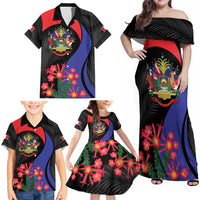 Peru Coat of Arms Family Matching Off Shoulder Maxi Dress and Hawaiian Shirt First Version 1821 - 1825