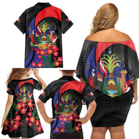 Peru Coat of Arms Family Matching Off Shoulder Short Dress and Hawaiian Shirt First Version 1821 - 1825