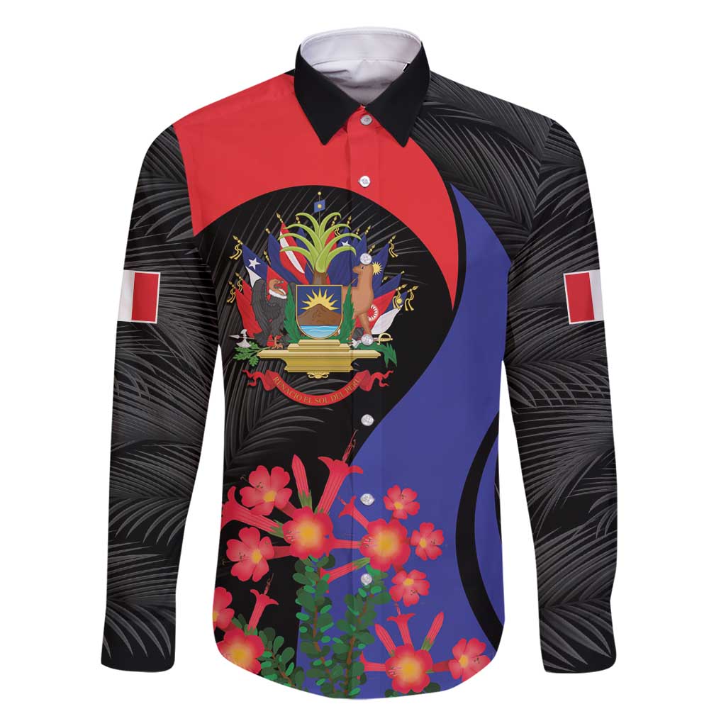 Peru Coat of Arms Family Matching Off Shoulder Short Dress and Hawaiian Shirt First Version 1821 - 1825