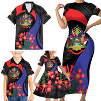 Peru Coat of Arms Family Matching Short Sleeve Bodycon Dress and Hawaiian Shirt First Version 1821 - 1825