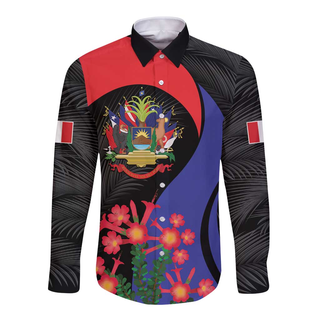 Peru Coat of Arms Long Sleeve Button Shirt First Version 1821 - 1825