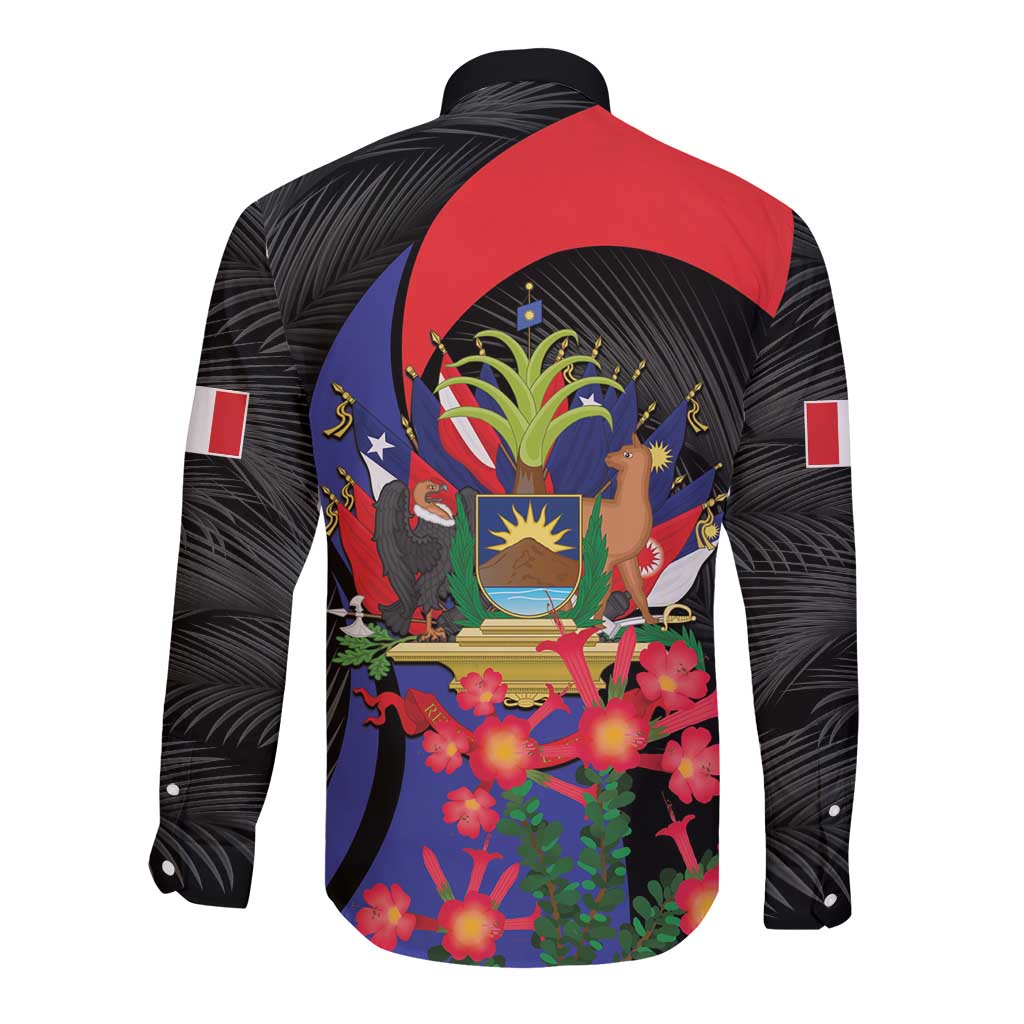 Peru Coat of Arms Long Sleeve Button Shirt First Version 1821 - 1825
