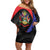 Peru Coat of Arms Off Shoulder Short Dress First Version 1821 - 1825