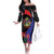 Peru Coat of Arms Off The Shoulder Long Sleeve Dress First Version 1821 - 1825