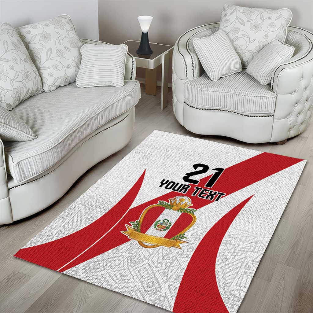 Peru Football Custom Area Rug La Bicolor Arriba Peru