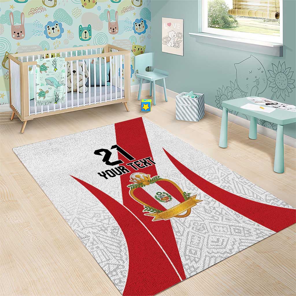 Peru Football Custom Area Rug La Bicolor Arriba Peru
