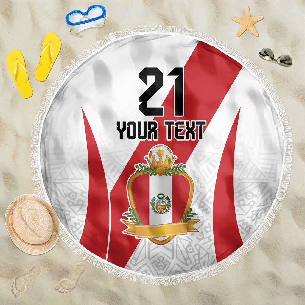 Peru Football Custom Beach Blanket La Bicolor Arriba Peru LT9