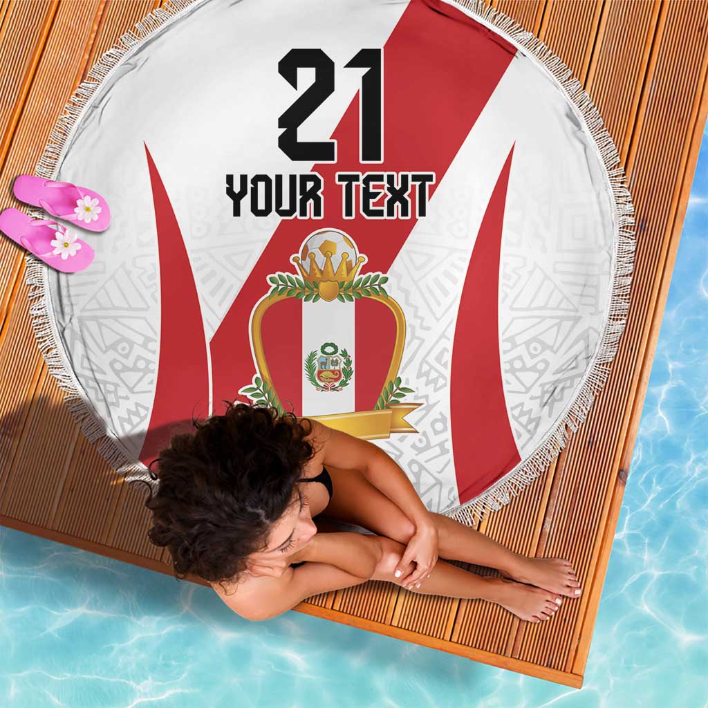 Peru Football Custom Beach Blanket La Bicolor Arriba Peru