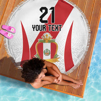 Peru Football Custom Beach Blanket La Bicolor Arriba Peru LT9