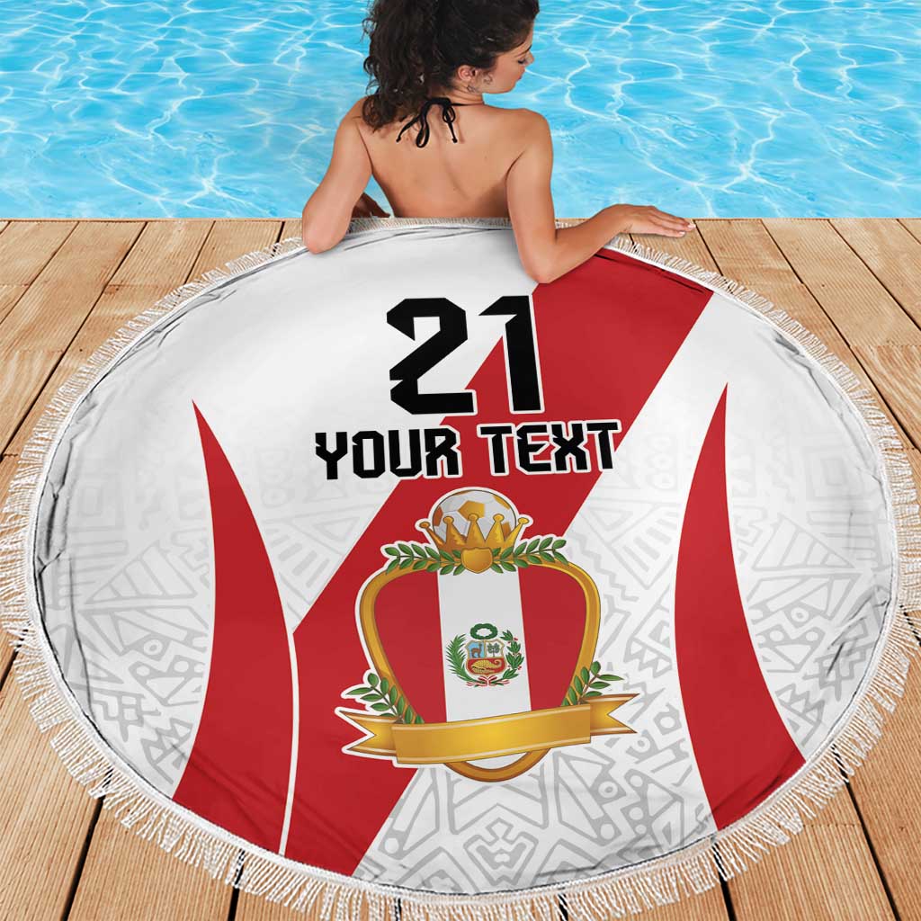 Peru Football Custom Beach Blanket La Bicolor Arriba Peru