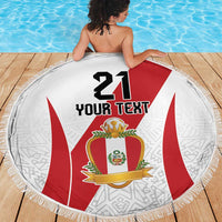Peru Football Custom Beach Blanket La Bicolor Arriba Peru