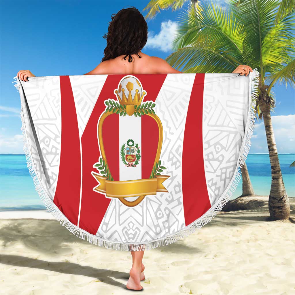 Peru Football Custom Beach Blanket La Bicolor Arriba Peru