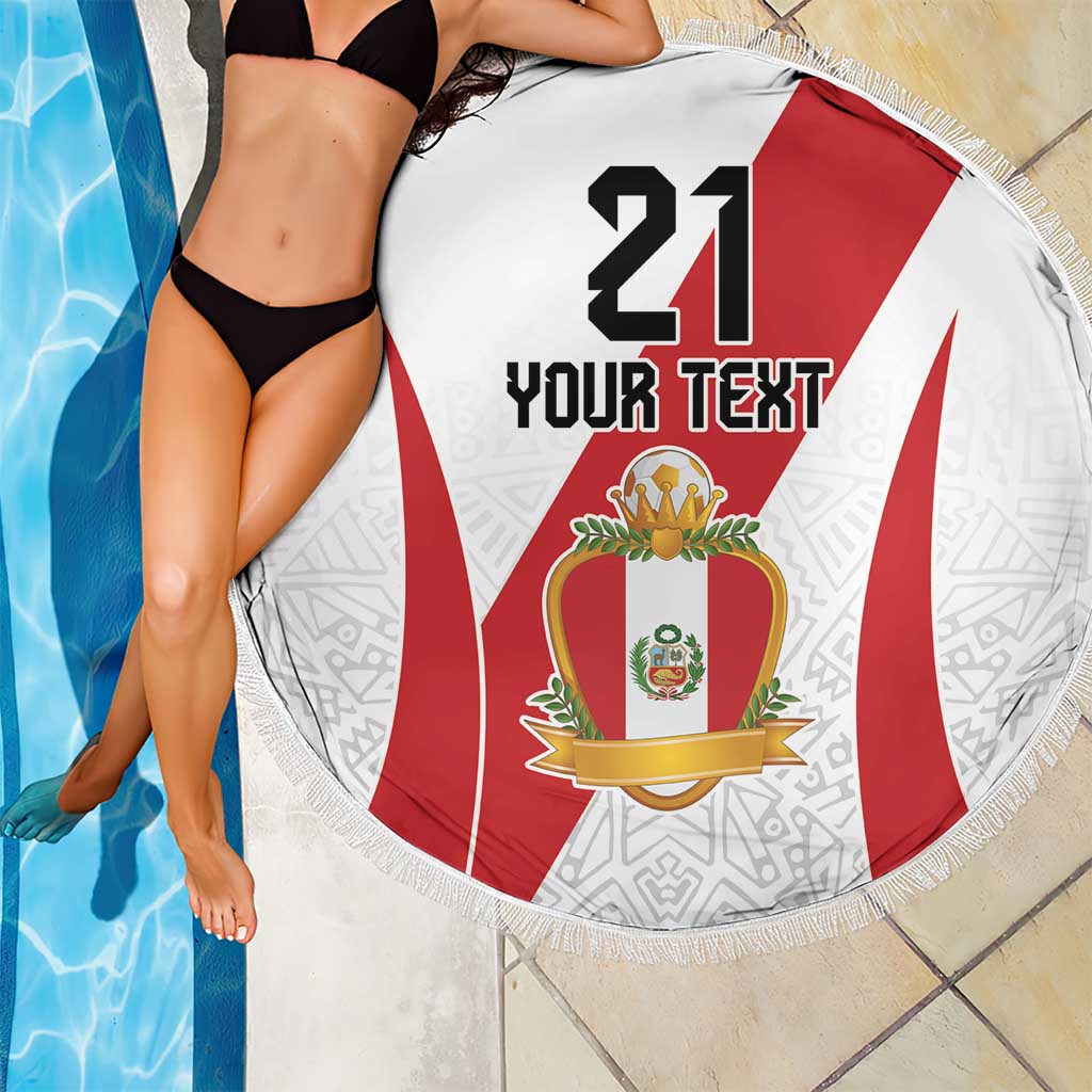 Peru Football Custom Beach Blanket La Bicolor Arriba Peru