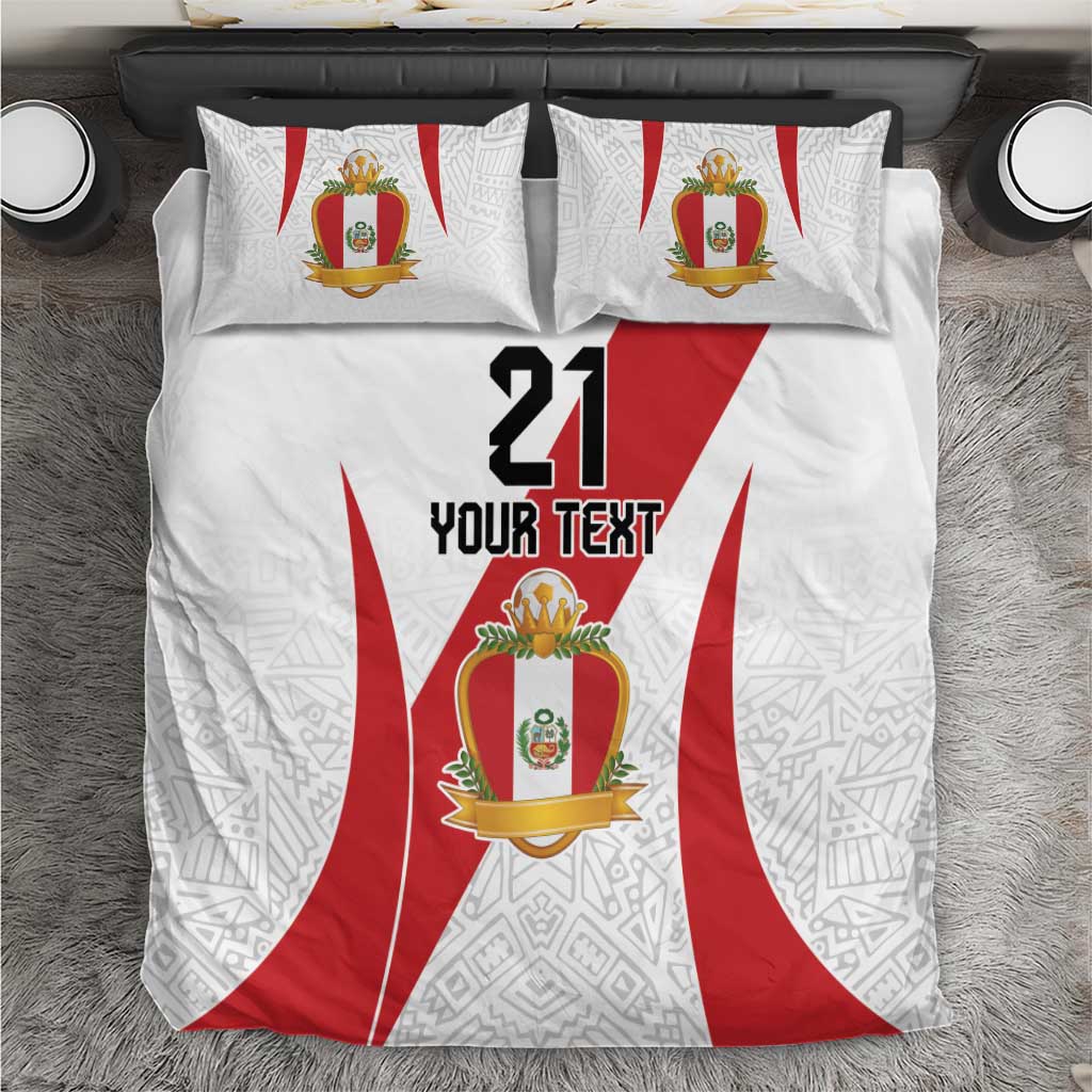 Peru Football Custom Bedding Set La Bicolor Arriba Peru