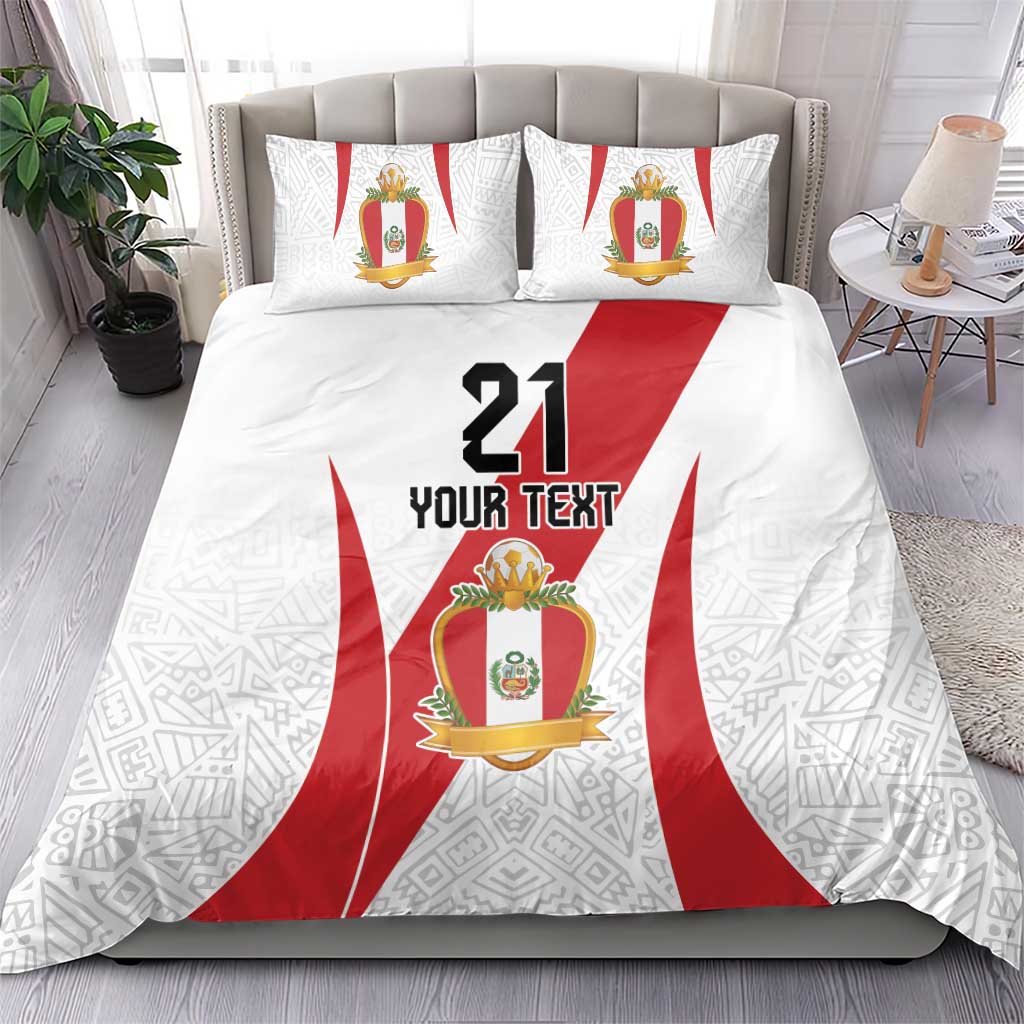 Peru Football Custom Bedding Set La Bicolor Arriba Peru