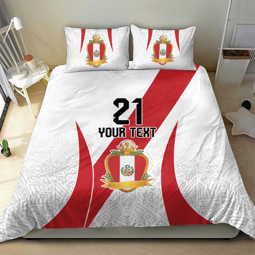 Peru Football Custom Bedding Set La Bicolor Arriba Peru