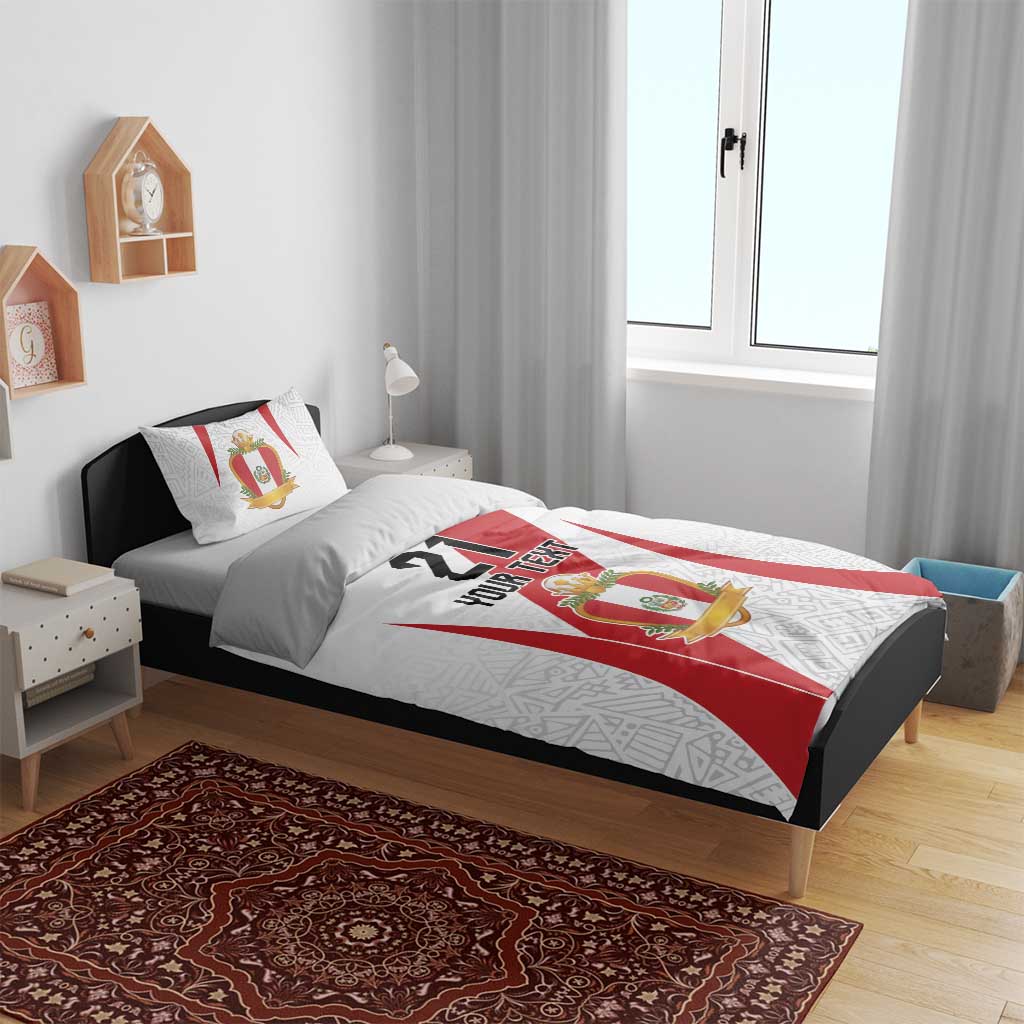 Peru Football Custom Bedding Set La Bicolor Arriba Peru LT9