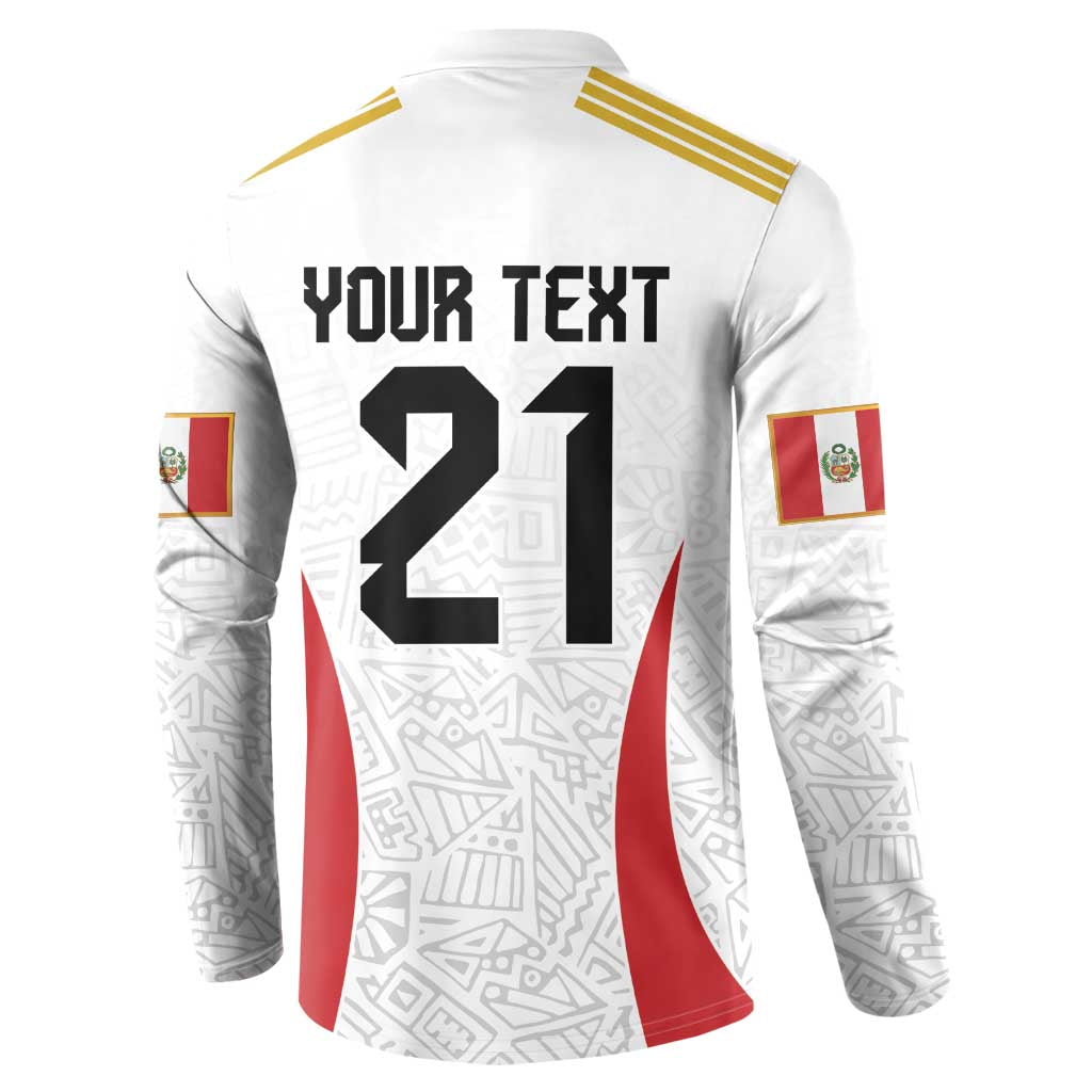 Peru Football Custom Button Sweatshirt La Bicolor Arriba Peru