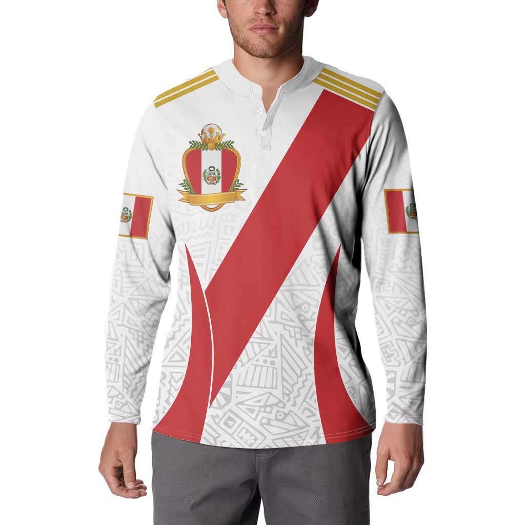 Peru Football Custom Button Sweatshirt La Bicolor Arriba Peru