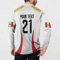 Peru Football Custom Button Sweatshirt La Bicolor Arriba Peru