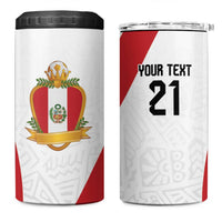 Peru Football Custom 4 in 1 Can Cooler Tumbler La Bicolor Arriba Peru