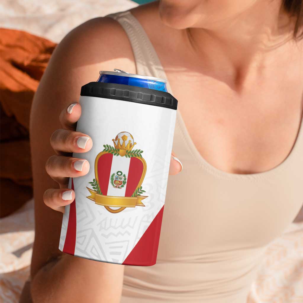Peru Football Custom 4 in 1 Can Cooler Tumbler La Bicolor Arriba Peru