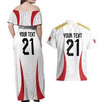 Peru Football Custom Couples Matching Off Shoulder Maxi Dress and Hawaiian Shirt La Bicolor Arriba Peru