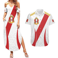 Peru Football Custom Couples Matching Summer Maxi Dress and Hawaiian Shirt La Bicolor Arriba Peru