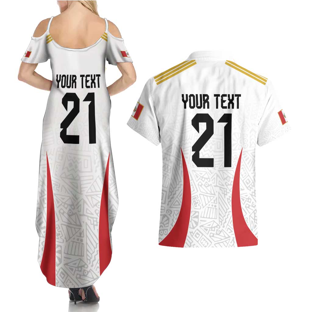 Peru Football Custom Couples Matching Summer Maxi Dress and Hawaiian Shirt La Bicolor Arriba Peru