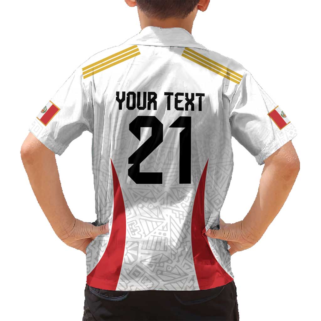 Peru Football Custom Family Matching Long Sleeve Bodycon Dress and Hawaiian Shirt La Bicolor Arriba Peru