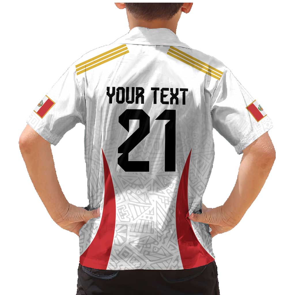 Peru Football Custom Family Matching Mermaid Dress and Hawaiian Shirt La Bicolor Arriba Peru