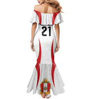 Peru Football Custom Family Matching Mermaid Dress and Hawaiian Shirt La Bicolor Arriba Peru
