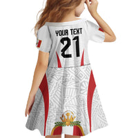 Peru Football Custom Family Matching Off The Shoulder Long Sleeve Dress and Hawaiian Shirt La Bicolor Arriba Peru