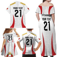 Peru Football Custom Family Matching Off Shoulder Maxi Dress and Hawaiian Shirt La Bicolor Arriba Peru