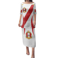 Peru Football Custom Family Matching Puletasi and Hawaiian Shirt La Bicolor Arriba Peru