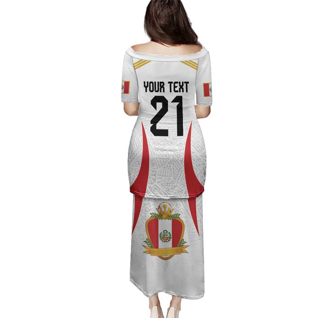 Peru Football Custom Family Matching Puletasi and Hawaiian Shirt La Bicolor Arriba Peru