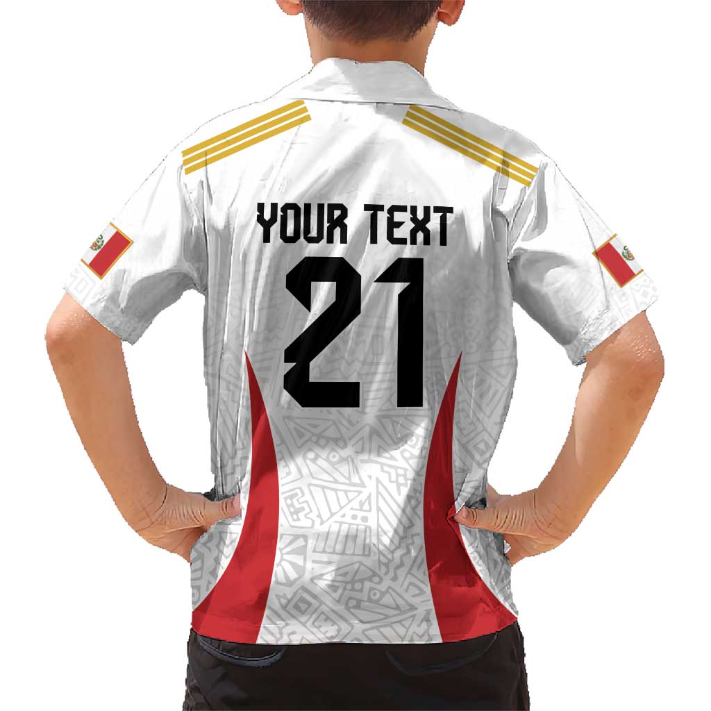 Peru Football Custom Family Matching Short Sleeve Bodycon Dress and Hawaiian Shirt La Bicolor Arriba Peru