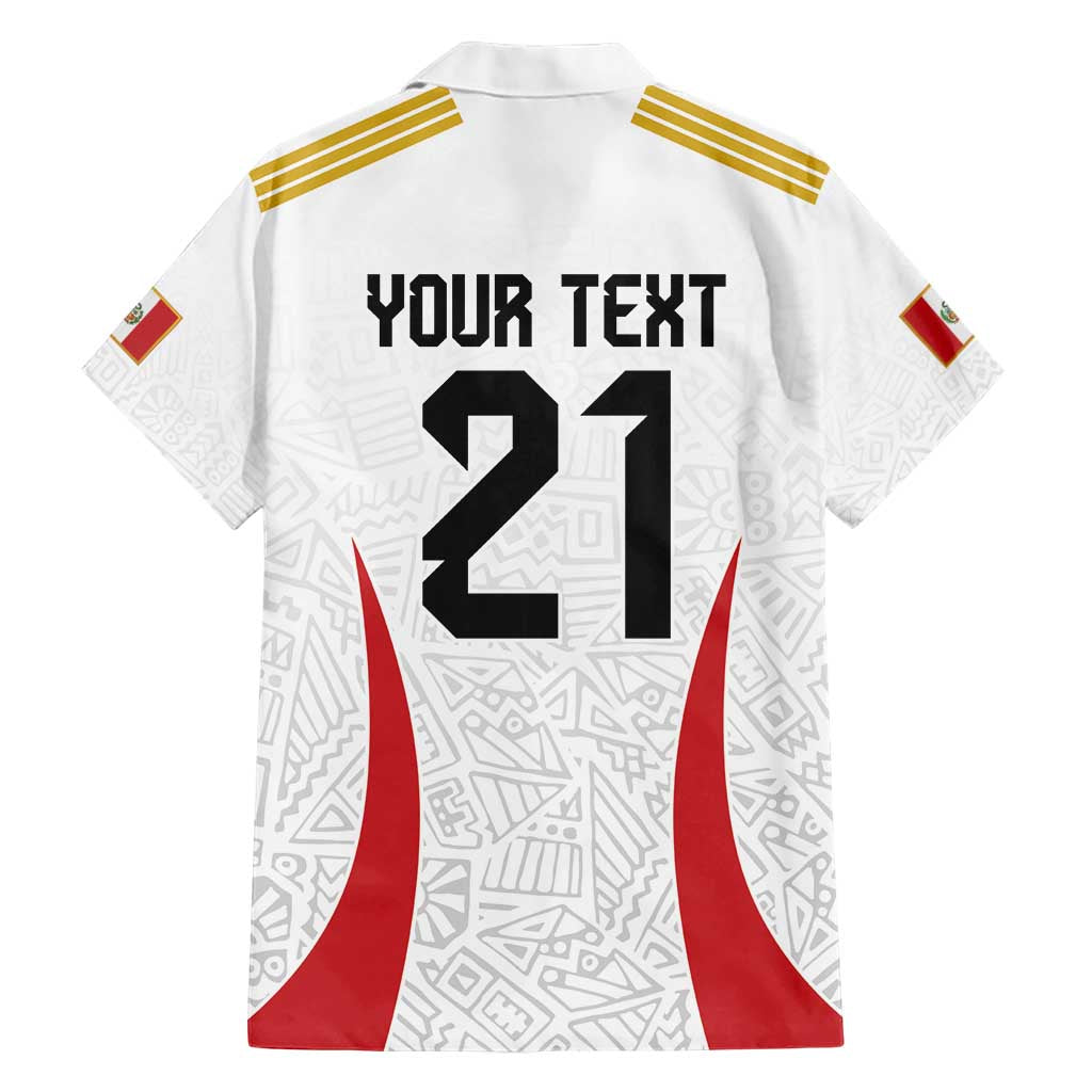 Peru Football Custom Family Matching Short Sleeve Bodycon Dress and Hawaiian Shirt La Bicolor Arriba Peru