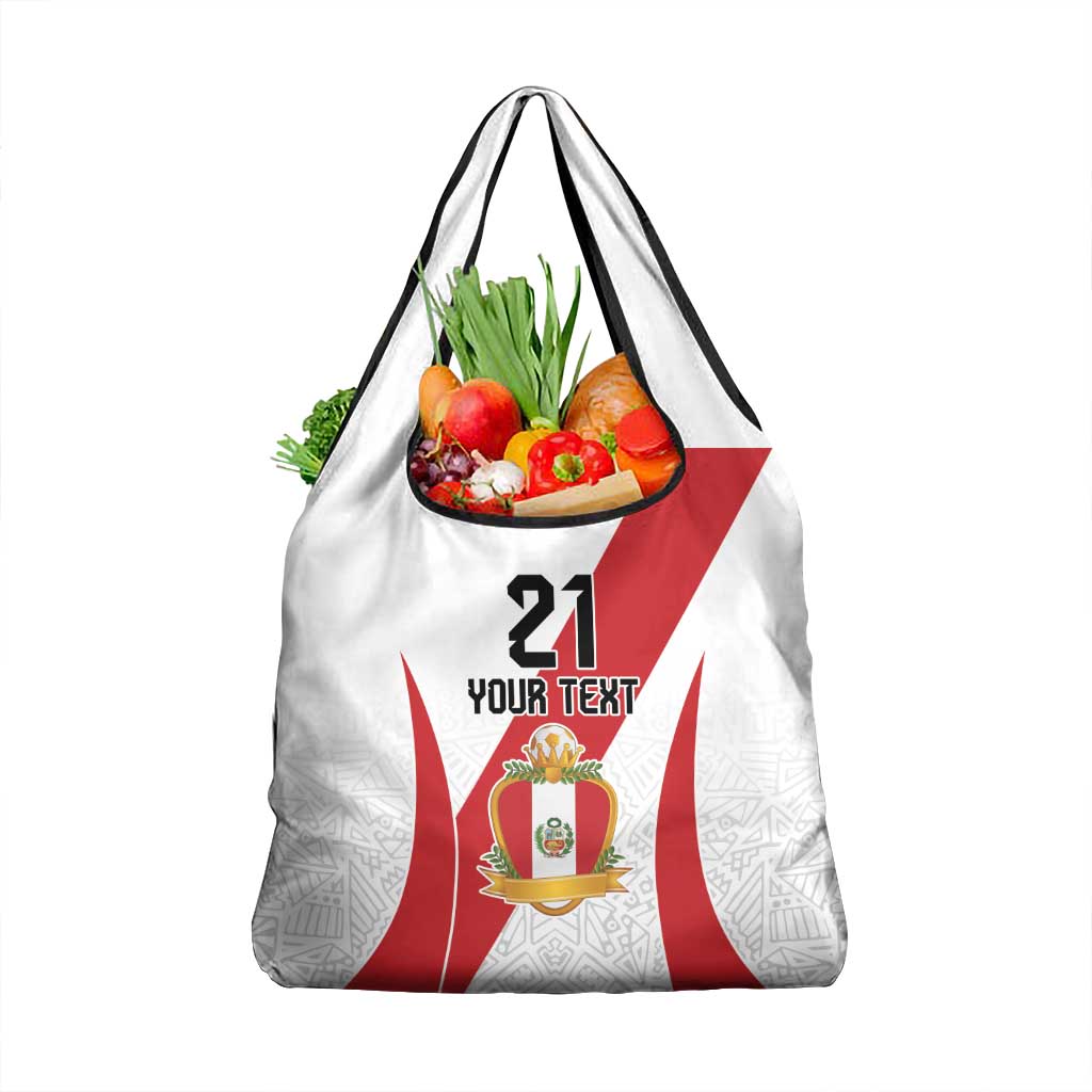 Peru Football Custom Grocery Bag La Bicolor Arriba Peru LT9