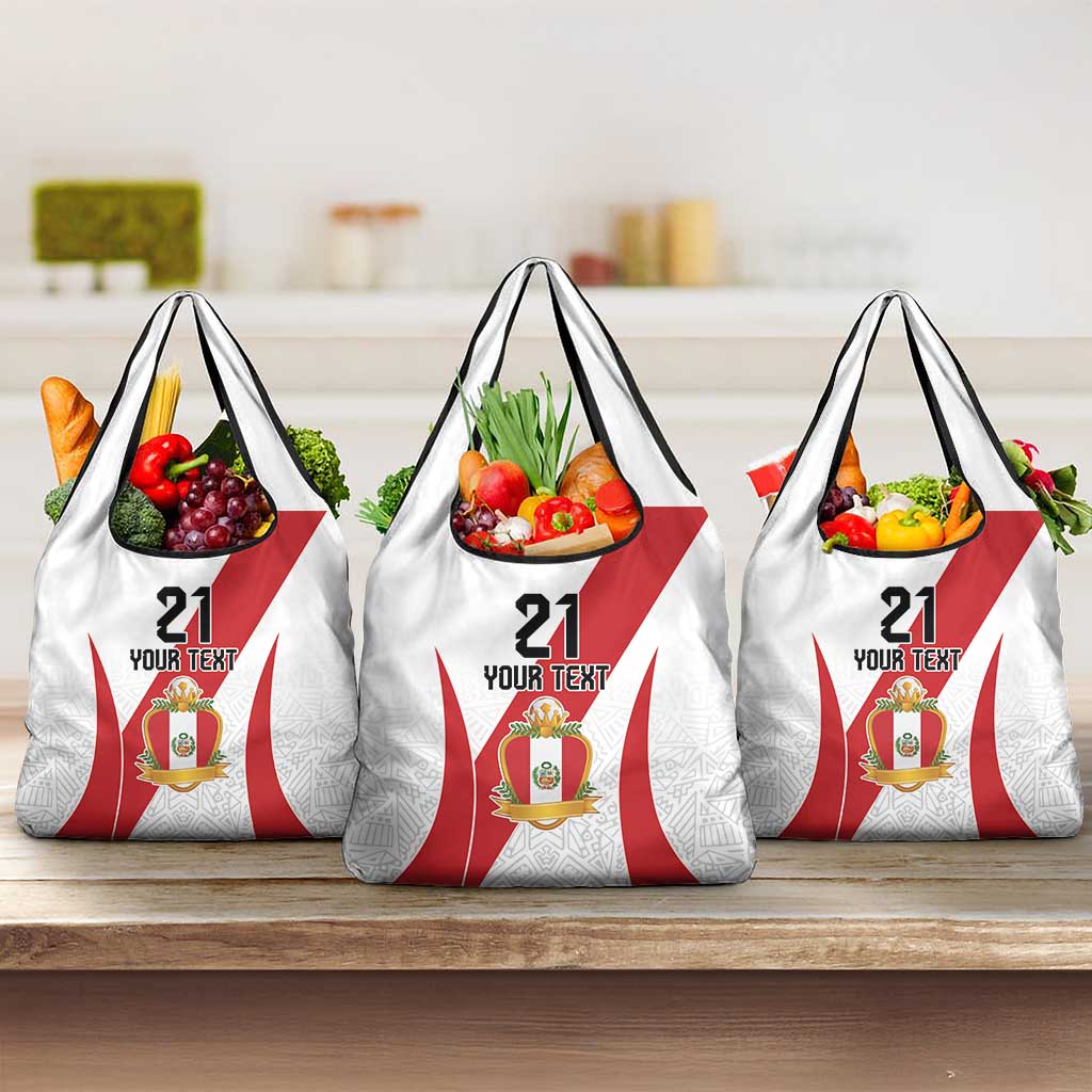 Peru Football Custom Grocery Bag La Bicolor Arriba Peru LT9