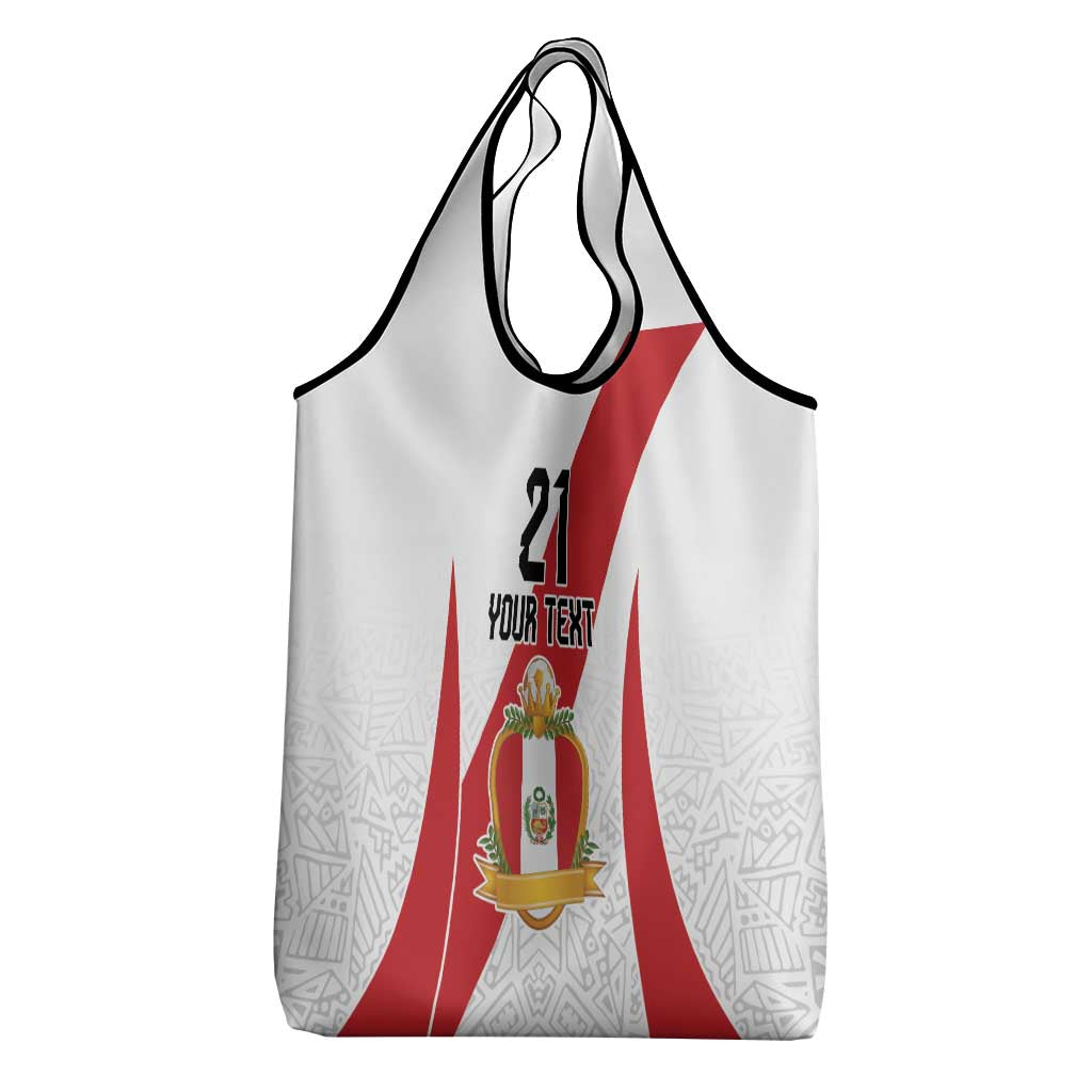 Peru Football Custom Grocery Bag La Bicolor Arriba Peru