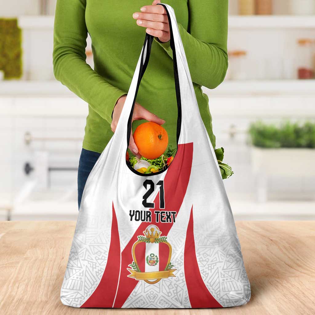 Peru Football Custom Grocery Bag La Bicolor Arriba Peru
