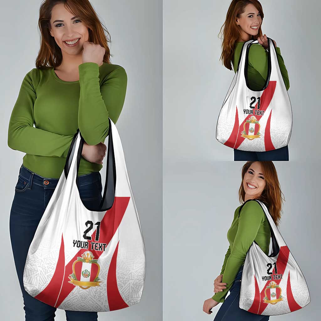 Peru Football Custom Grocery Bag La Bicolor Arriba Peru