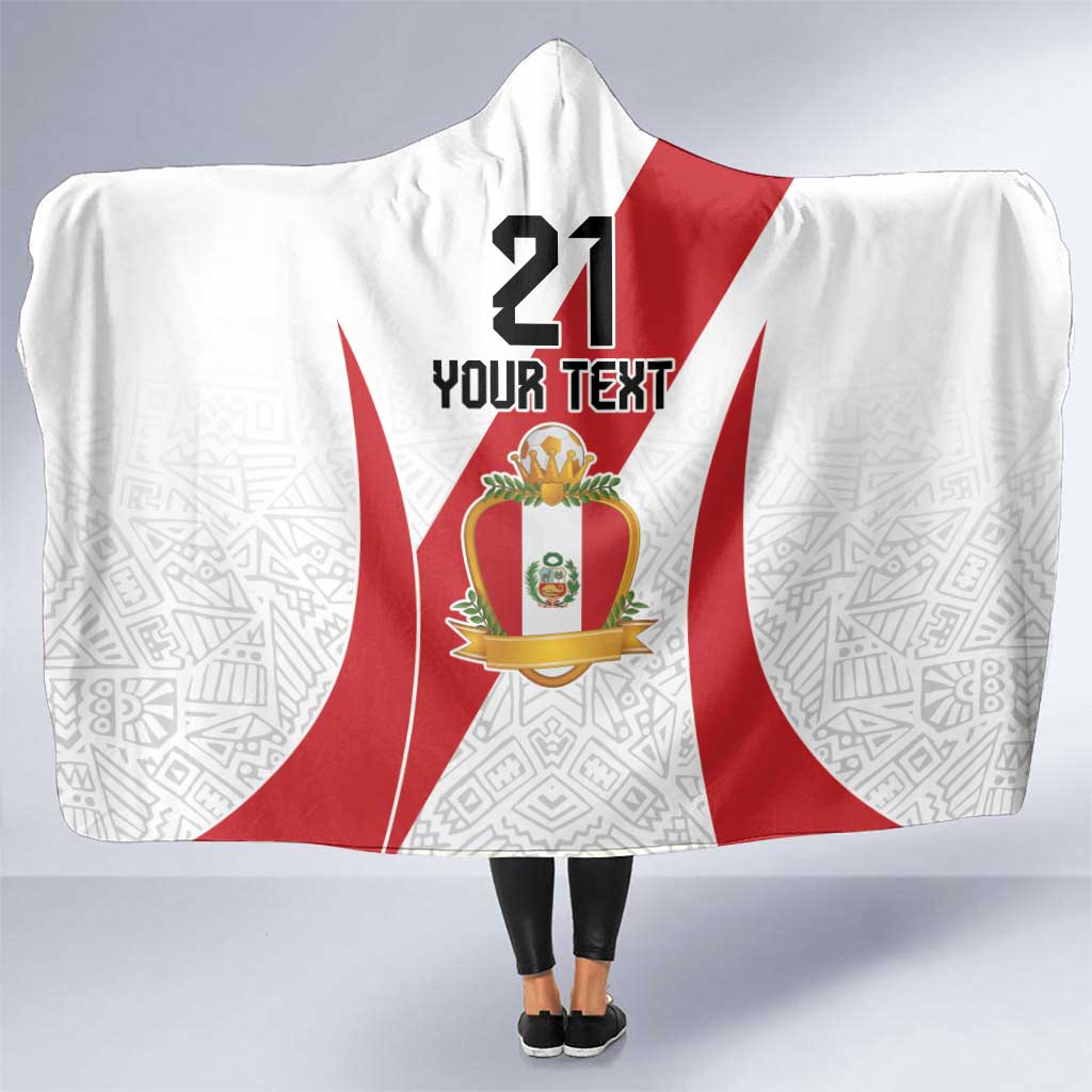 Peru Football Custom Hooded Blanket La Bicolor Arriba Peru LT9