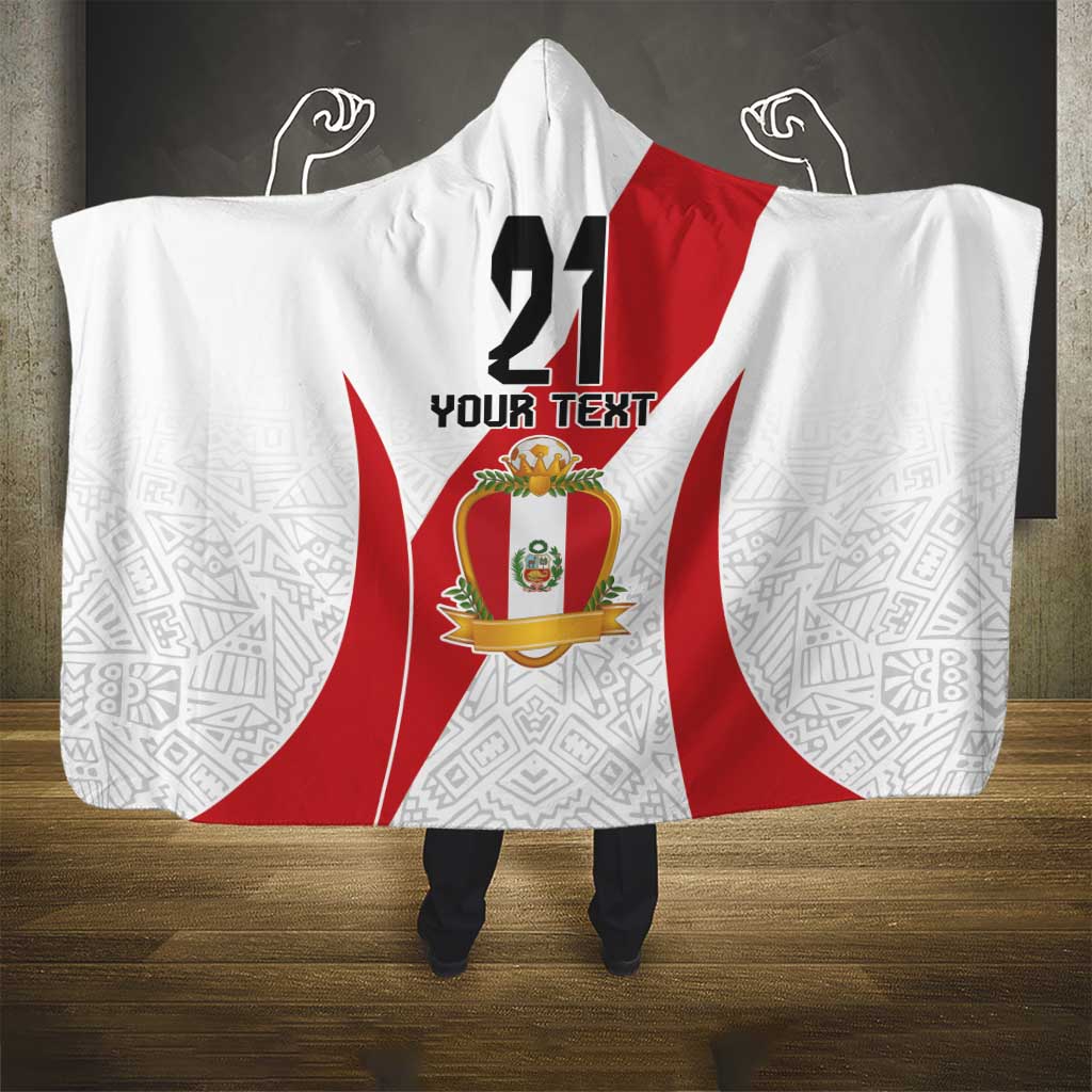 Peru Football Custom Hooded Blanket La Bicolor Arriba Peru LT9