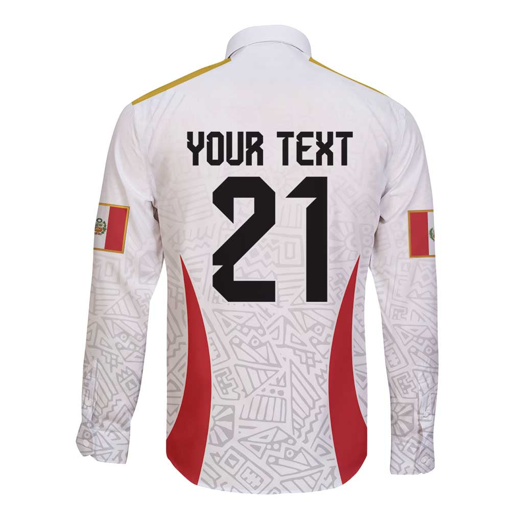 Peru Football Custom Long Sleeve Button Shirt La Bicolor Arriba Peru