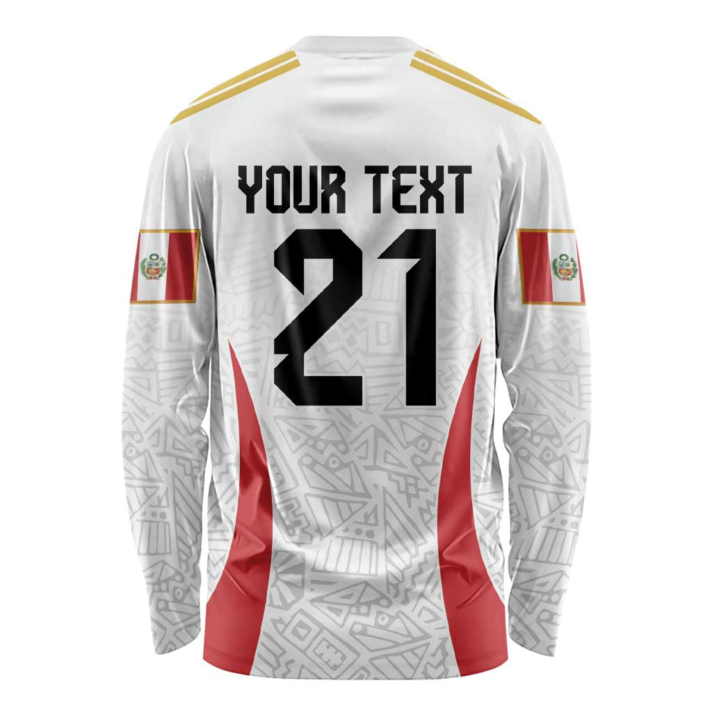Peru Football Custom Long Sleeve Shirt La Bicolor Arriba Peru
